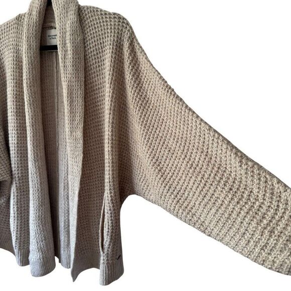 Abercrombie & Fitch Women Small Open Knit Cardigan Sweater -Tan Color - Picture 3 of 10